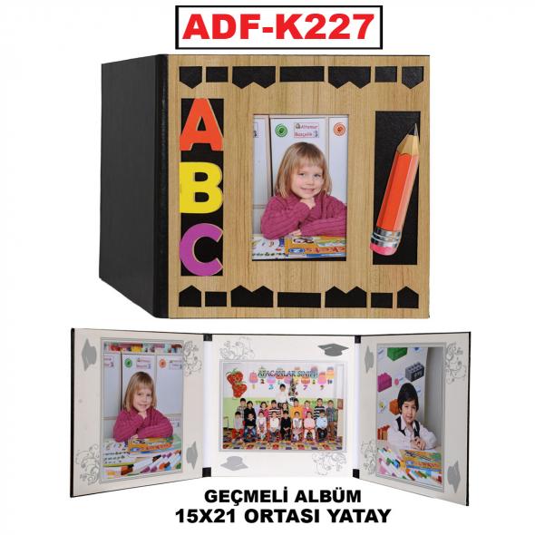 AHŞAP FİGÜRLÜ KAPAK VE ARKA KISIM DERİ GEÇMELİ OKUL ALBÜMLERİ