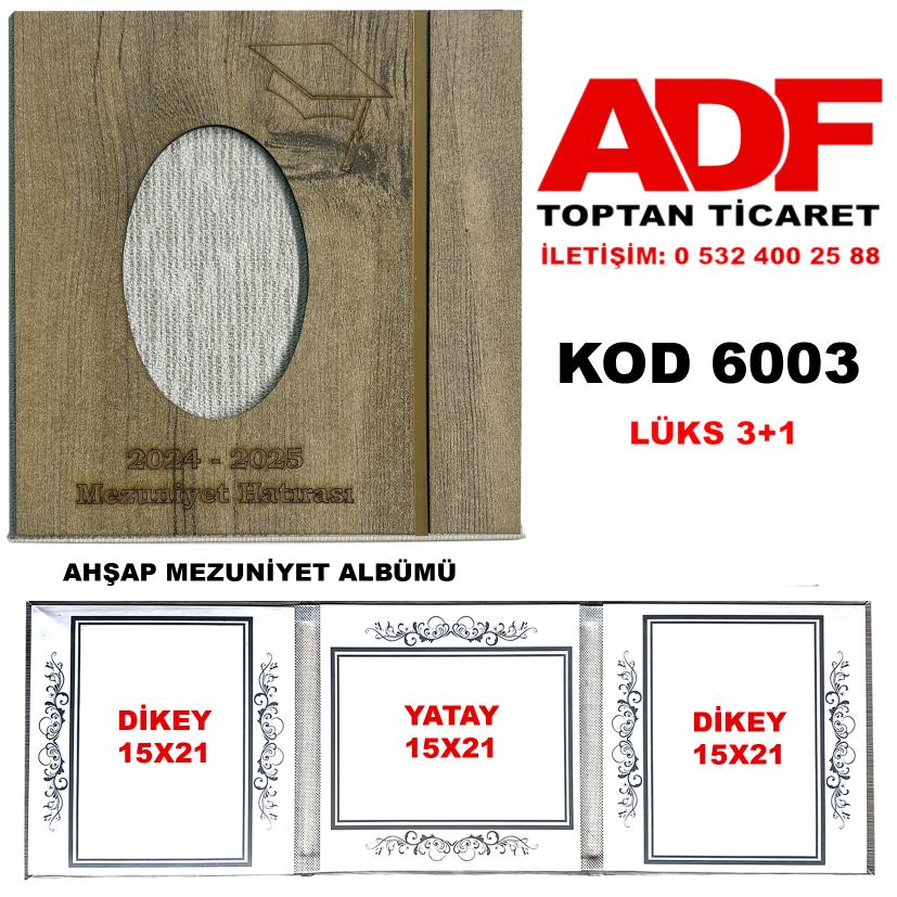 Mezuniyet Okul Albümü Ahşap Ayna Çizgili Lüks 3+1