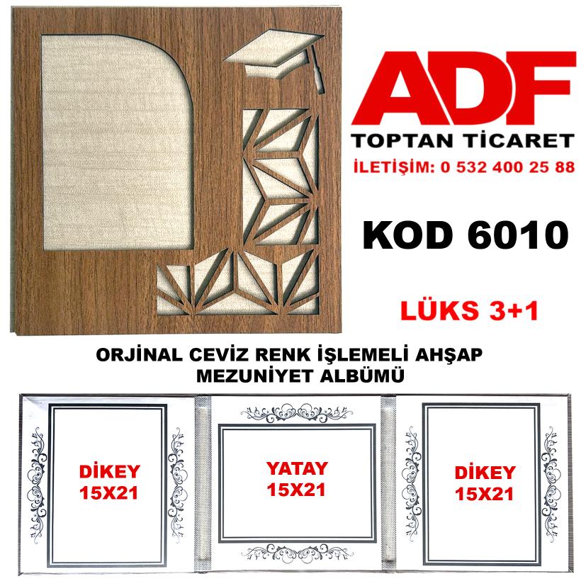 Mezuniyet Okul Albümü İşlemeli Lüks Orjinal Ahşap Ceviz Renk 3+1