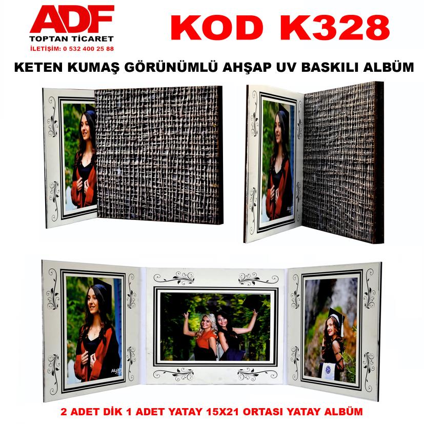 Ahşap Uv Baskılı Keten Kumaş Görünümlü 3+1 Okul Albümü (Kod 328)