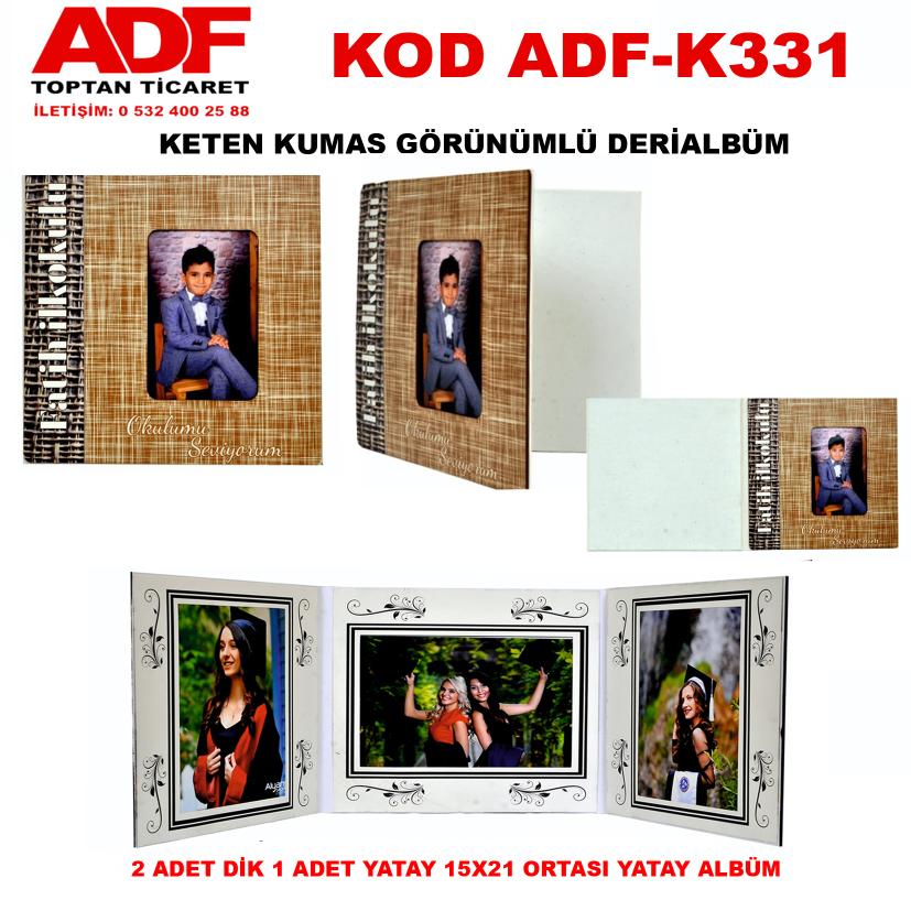 Keten Kumaş Görünümlü  Deri 3+1 Albüm  (Kod K 331)