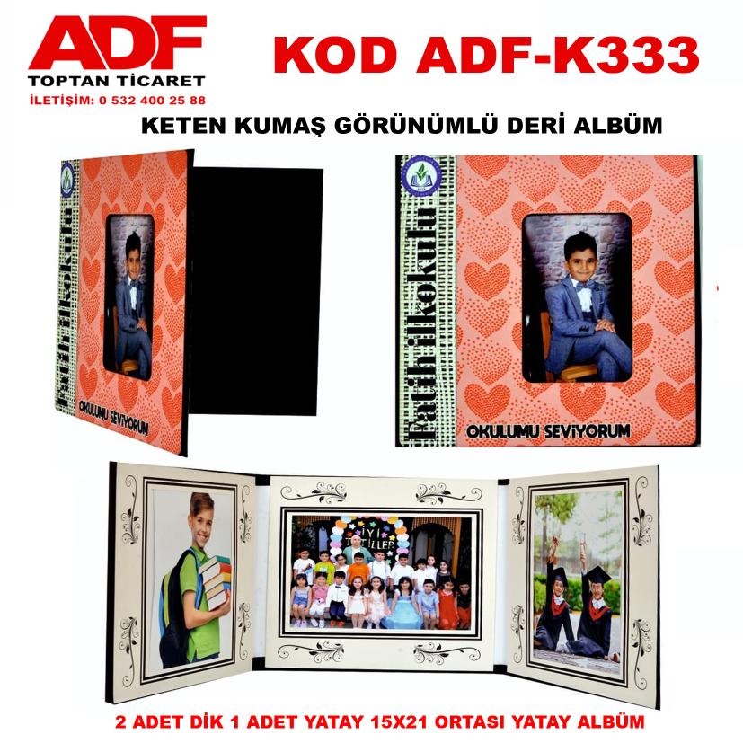 Keten Kumaş Görünümlü Deri 3+1 Albüm  (Kod K 333)