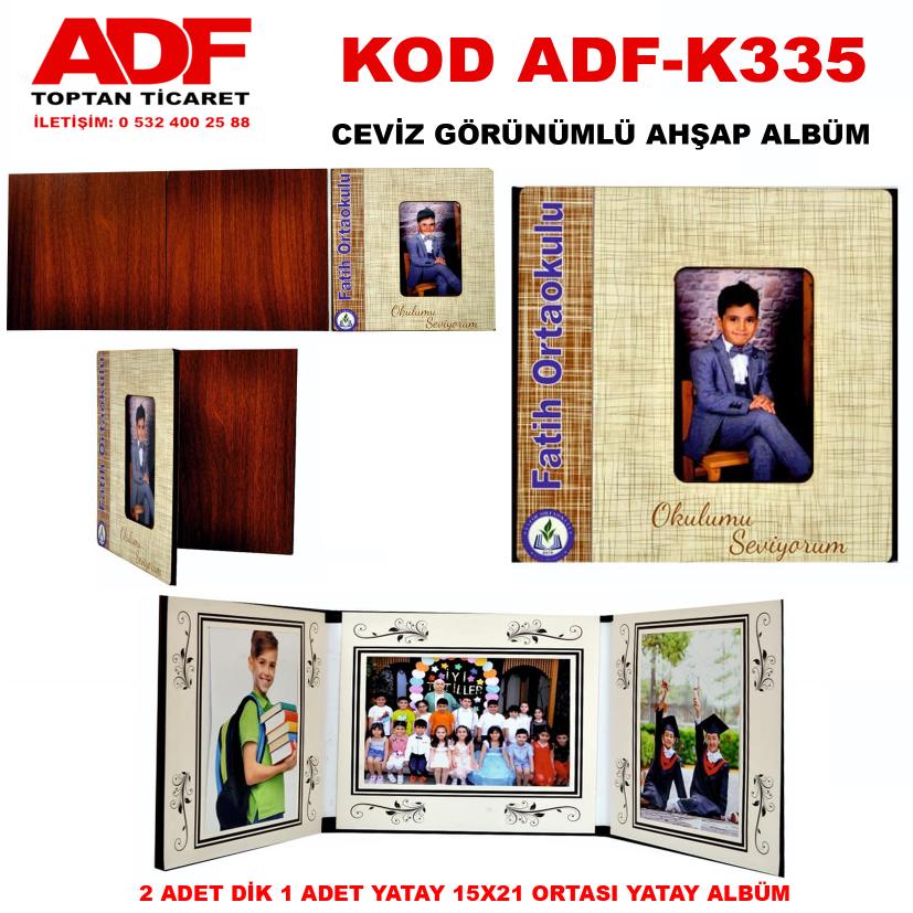 Ahşap Ceviz Görünümlü 3+1 Okul Albümü  (Kod K 335)