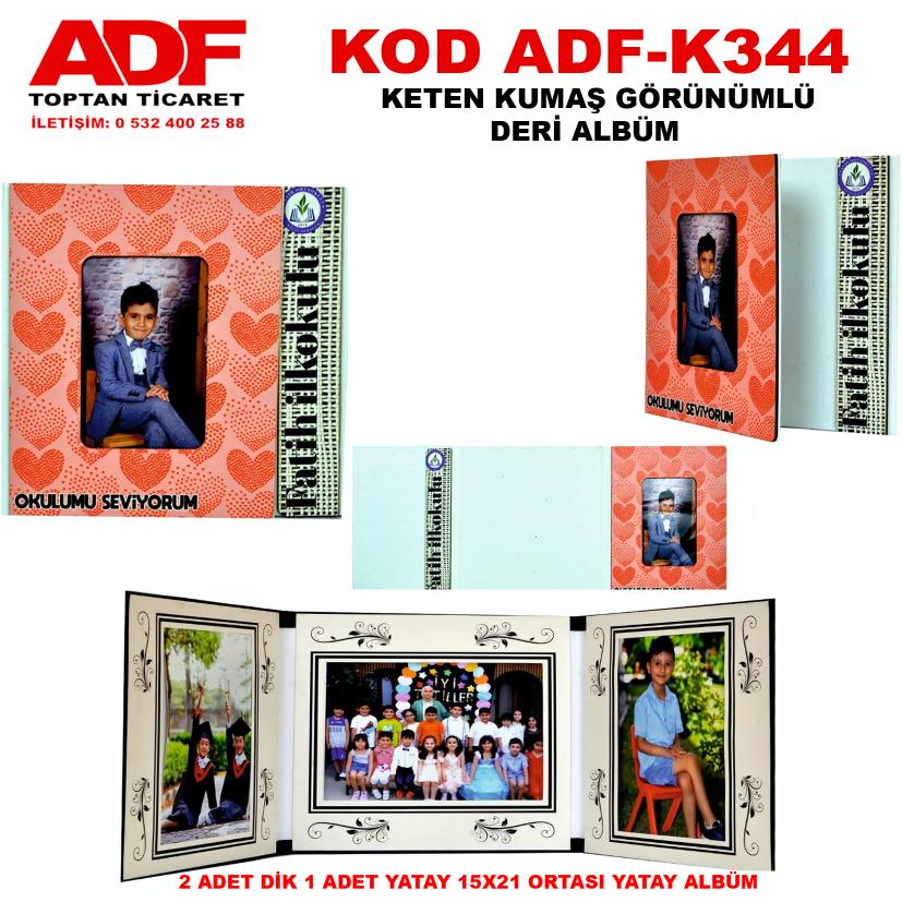 Keten Kumaş Görünümlü Deri 3+1 Okul Albümü (Kod K 344)