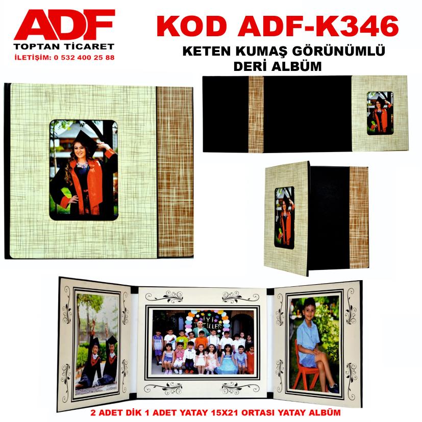 Keten Kumaş Görünümlü Deri 3+1 Okul Albümü (Kod K 346)