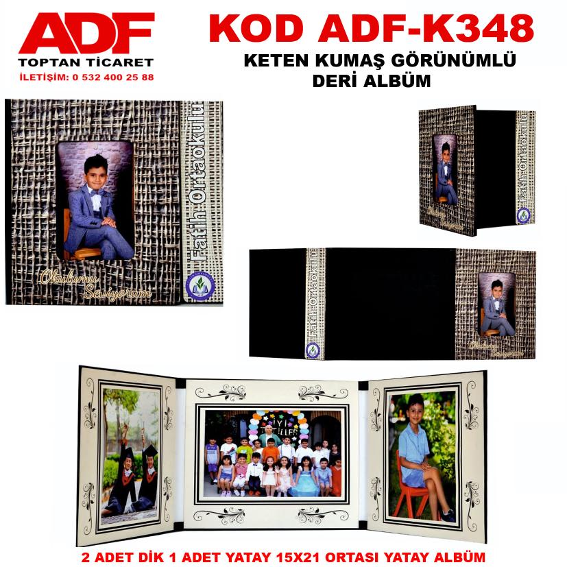 Keten Kumaş Görünümlü Deri 3+1 Okul Albümü (Kod K 348)