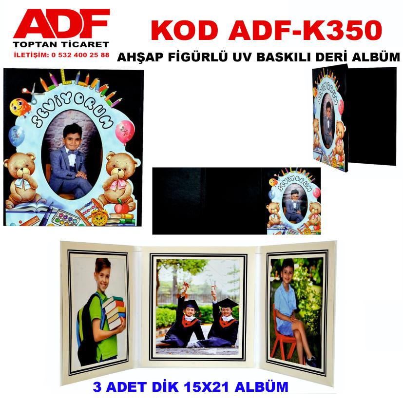 Ahşap Figürlü UV Baskılı Deri 3+1 Okul Albümü (Kod K 350)