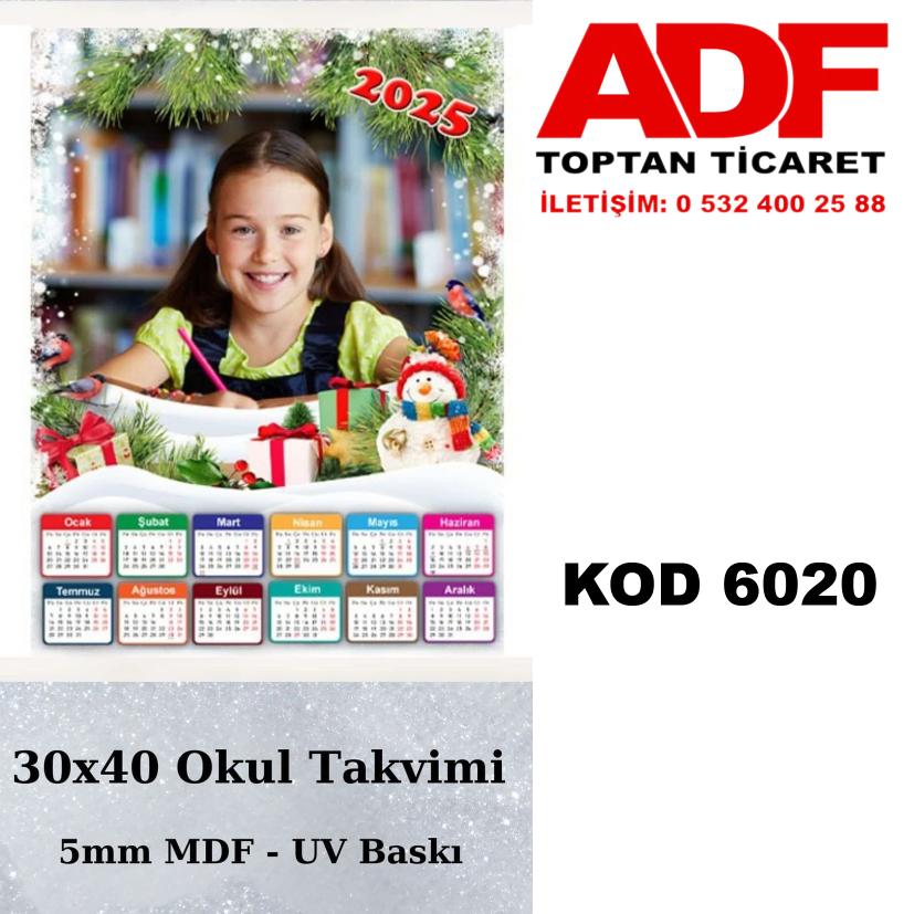 Okul Takvimi  30x40 5mm MDF UV Baskılı